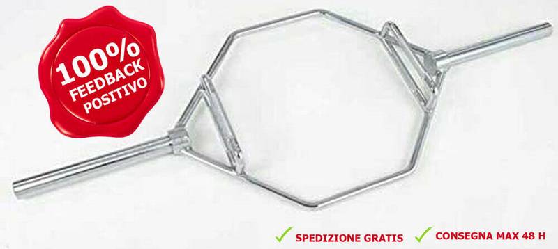 Bilanciere olimpionico esagonale con doppia impugnatura