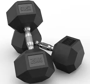 Set coppie manubri esagonali gommati da 2 a 25 kg