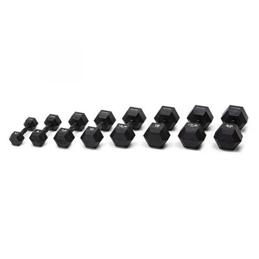 Set 8 coppie manubri esagonali gommati da 2,5 a 20 kg
